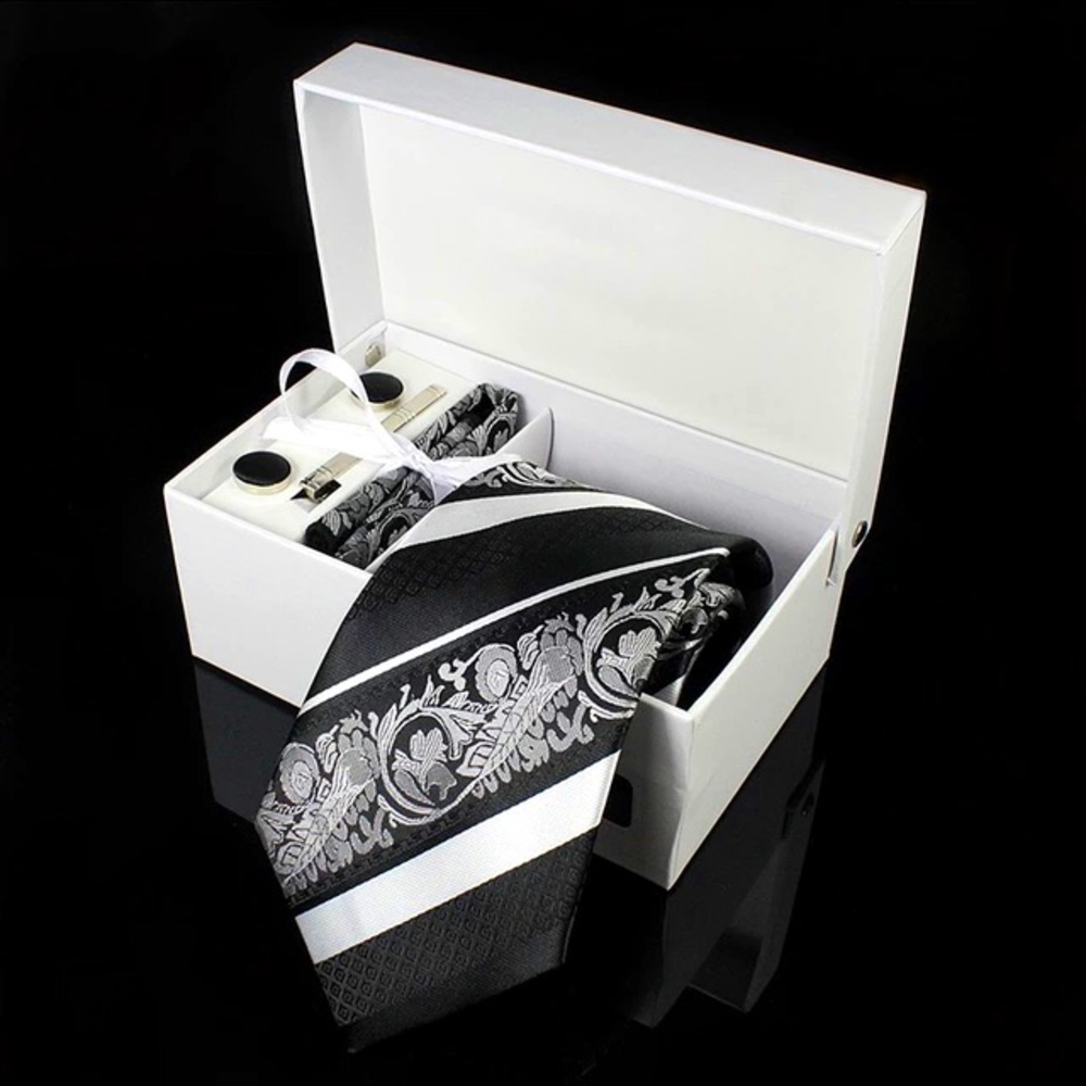 Paisley & Stripes Formal Tie Set with Gift Box